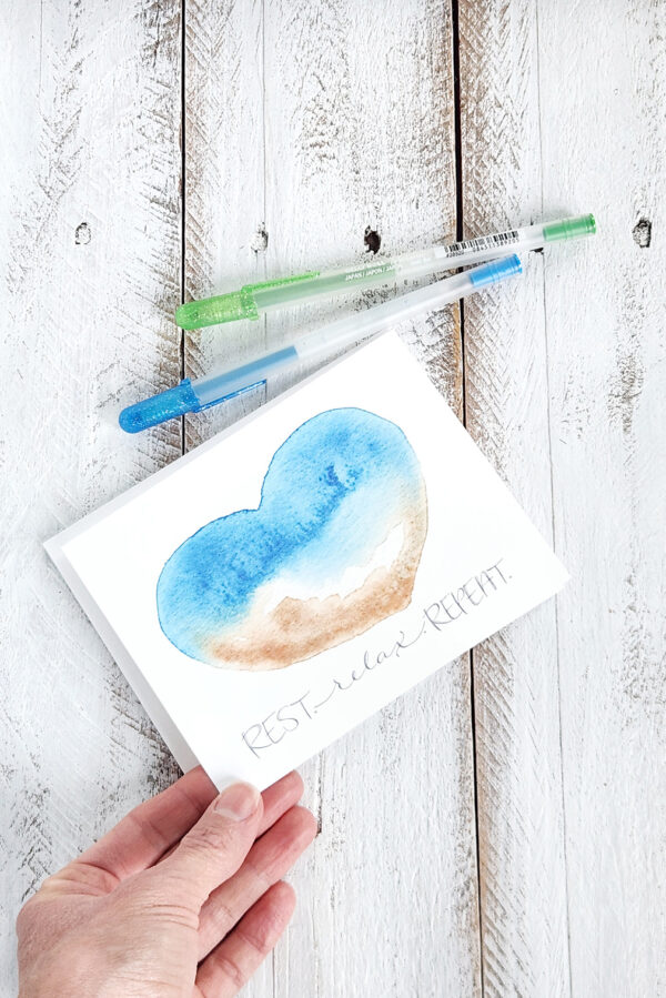 ocean heart greeting card