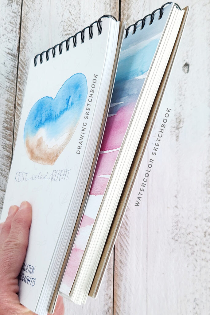 sketchbook showing cover reinforcement