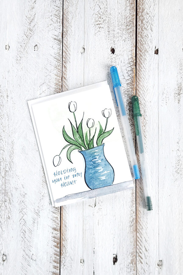 holding you in my heart tulip sympathy card