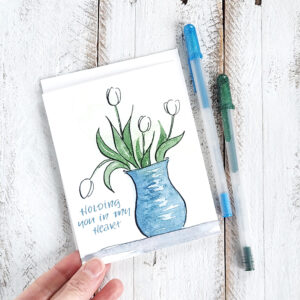 tulip sympathy card held