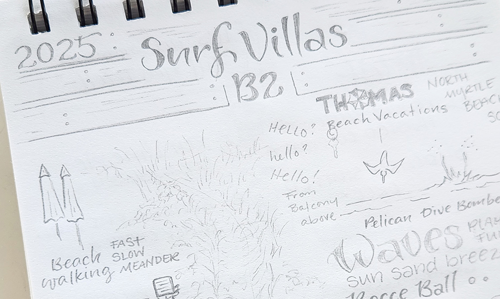 Vacation sketch collage