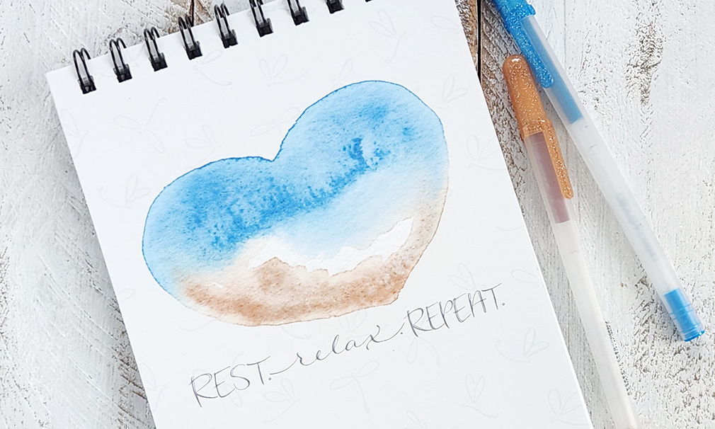 ocean heart vacation sketchbook